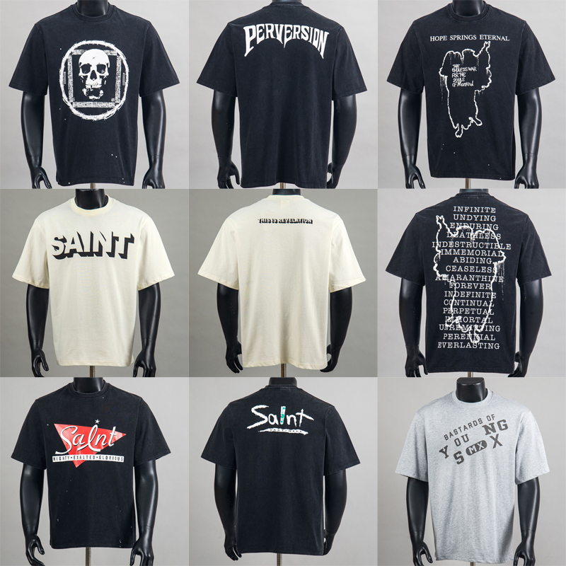 Quality Streetwear Brand - Streetwear-Marke Amerikanisches Retro-T-Shirt mit Used-Look, Hochwertig,